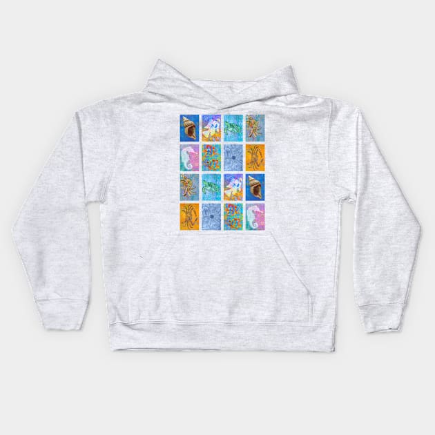 Sea Life Kids Hoodie by evisionarts